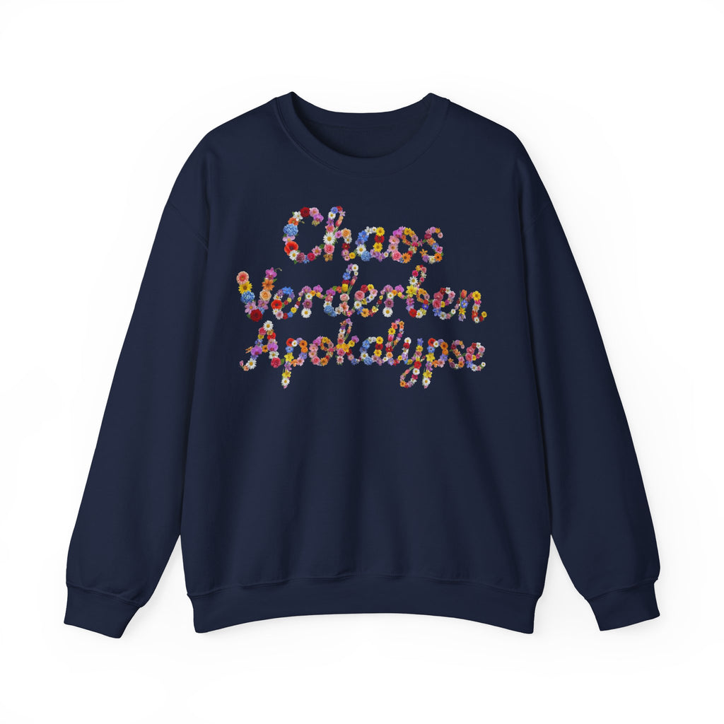 Chaos, Verderben, Apokalypse, Frontprint, Unisex Sweatshirt, Floral Script Cozy Pullover