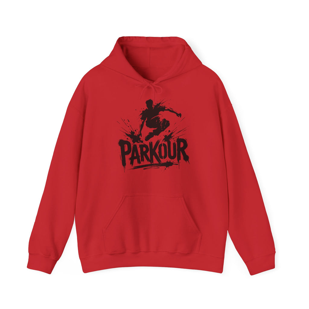 Parkour 01: Frontprint, Unisex Hoodie - Urban Stunt Silhouette Crewneck
