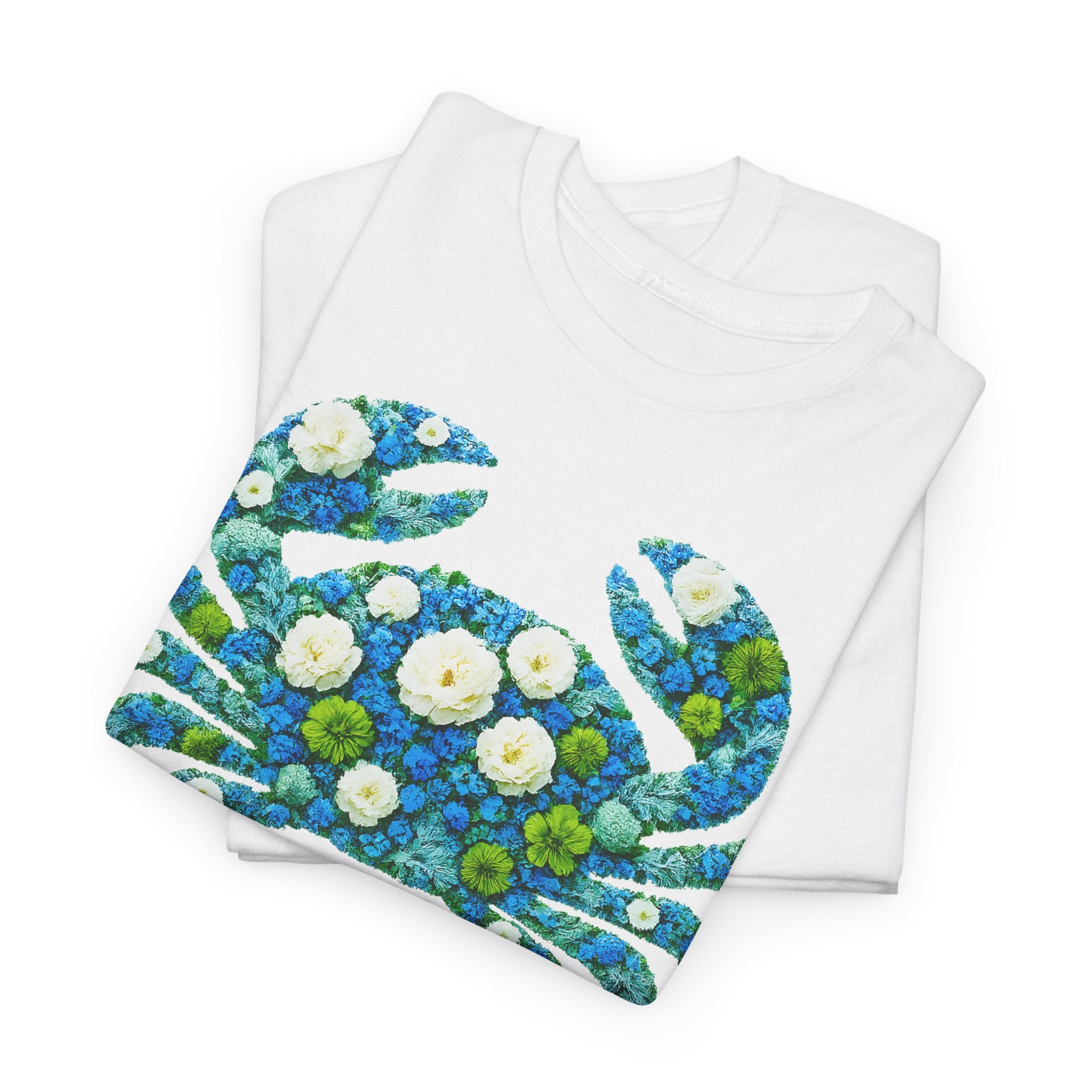 Krebs: Frontprint, Unisex T-Shirt - Florales Sternzeichen Astrologie (Cancer)