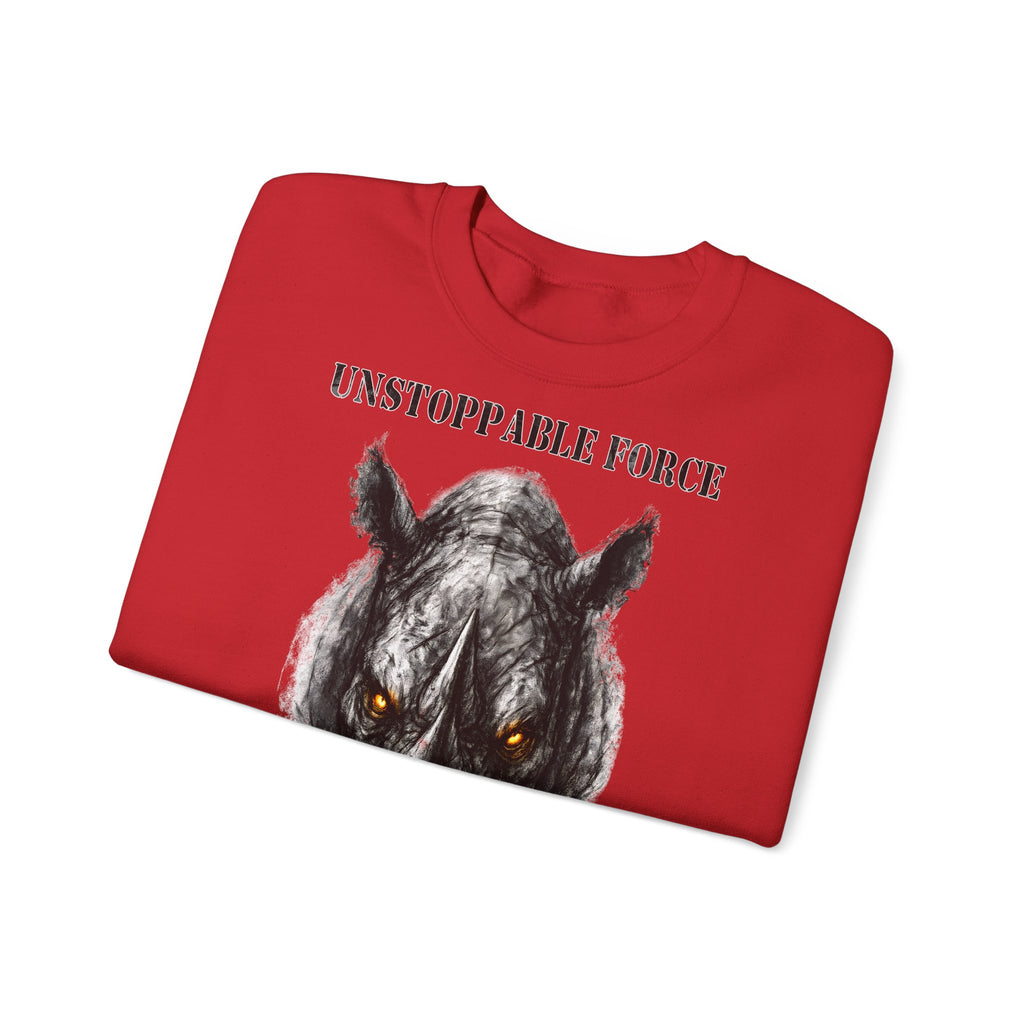 Nashorn - Unstoppable Force: Animals-Collection, Frontprint, Unisex Sweatshirt