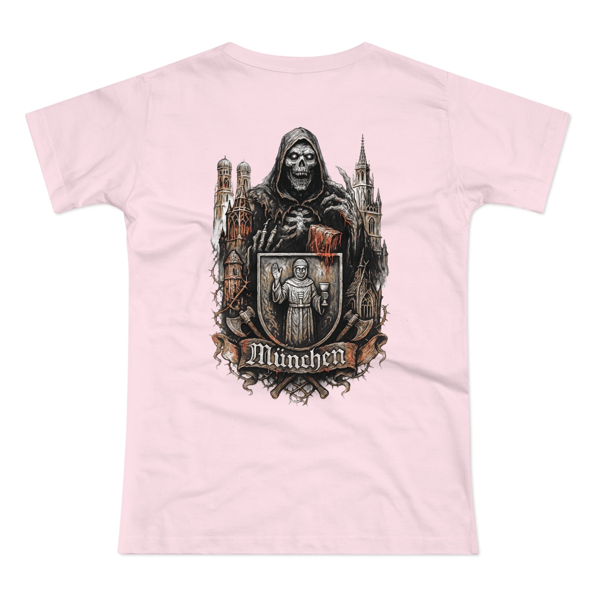 München Night Crew: Front-/Backprint, Womens' T-Shirt **Grimwater-Edition**