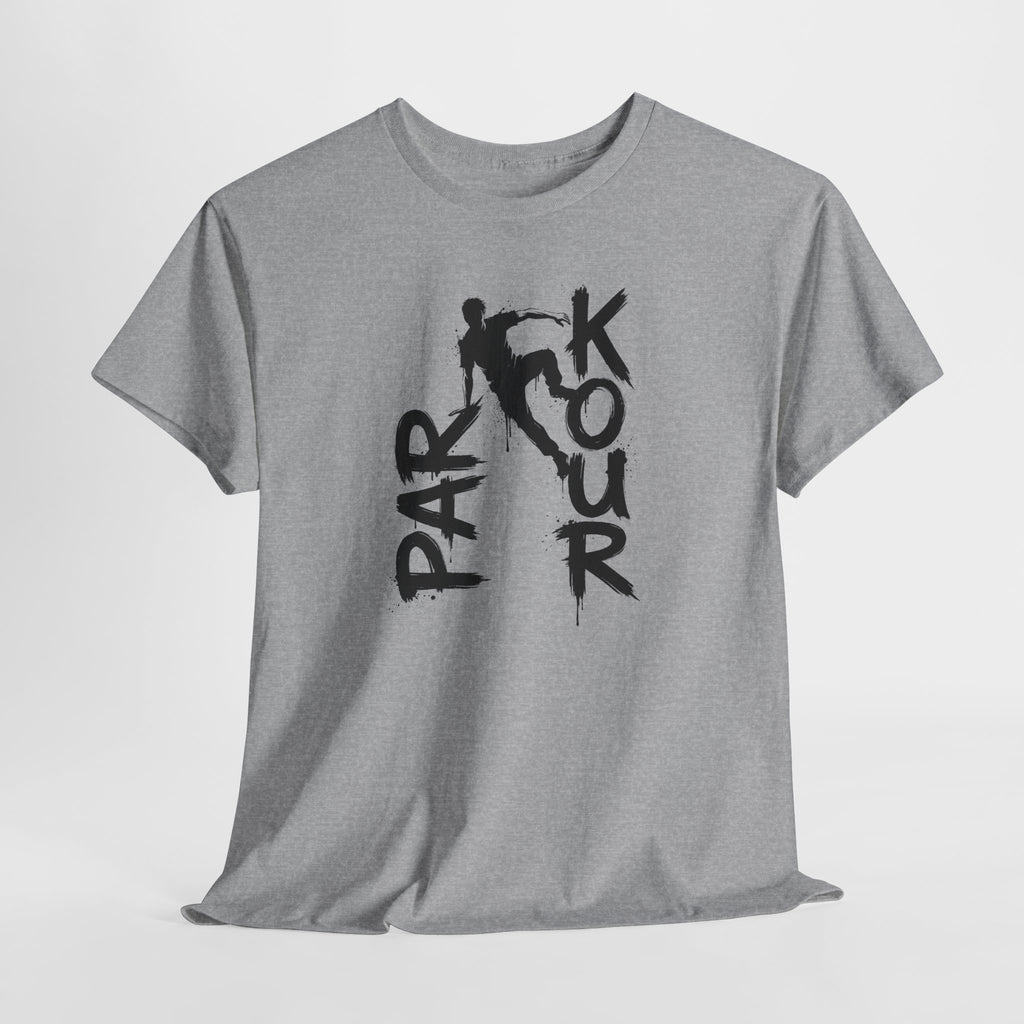 Parkour 11: Frontprint, Unisex T-Shirt - Urban Stunt Silhouette Crewneck