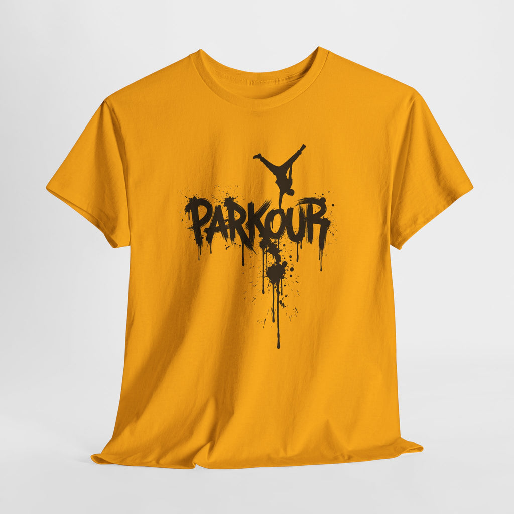 Parkour 05: Frontprint, Unisex T-Shirt - Urban Stunt Silhouette Crewneck