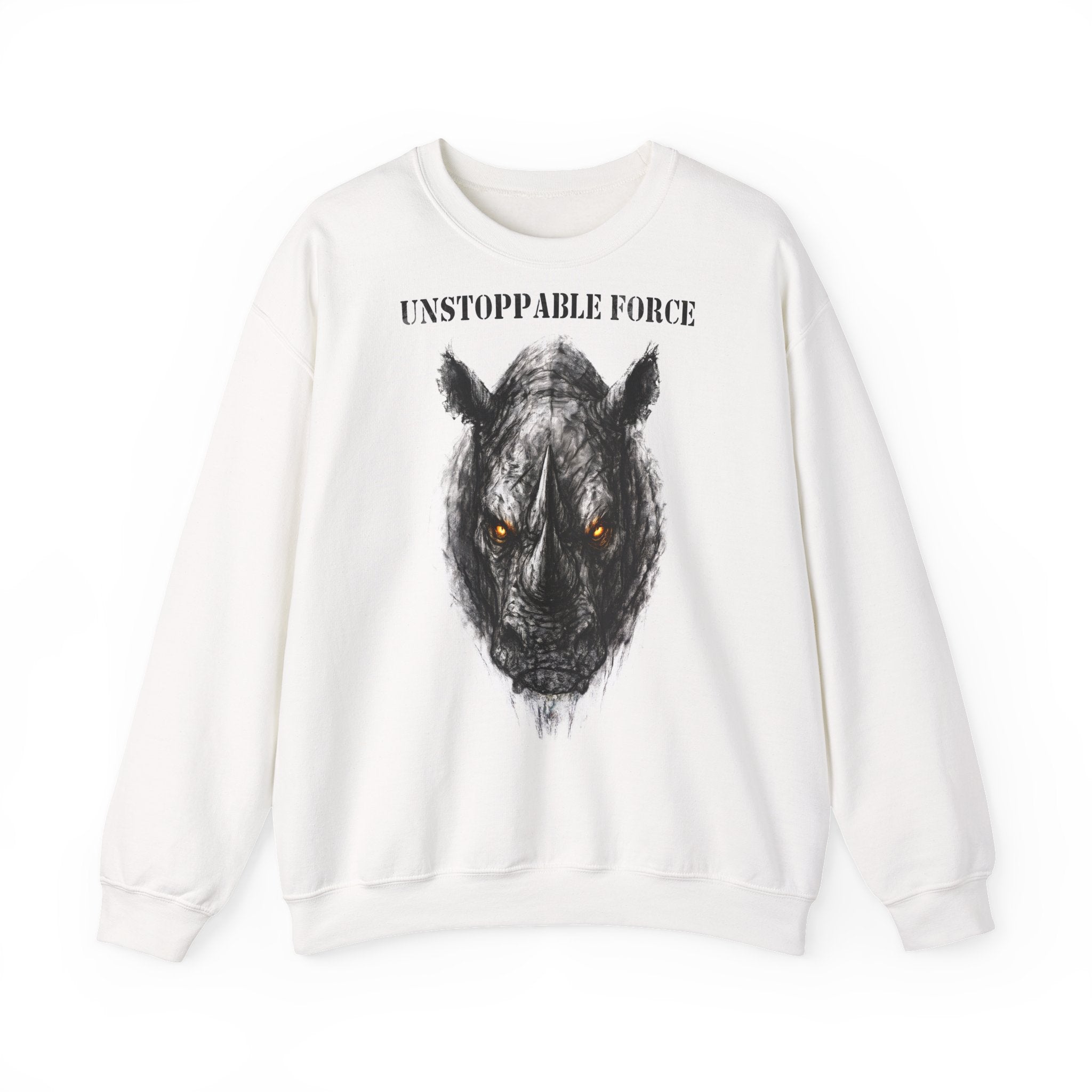 Nashorn - Unstoppable Force: Animals-Collection, Frontprint, Unisex Sweatshirt