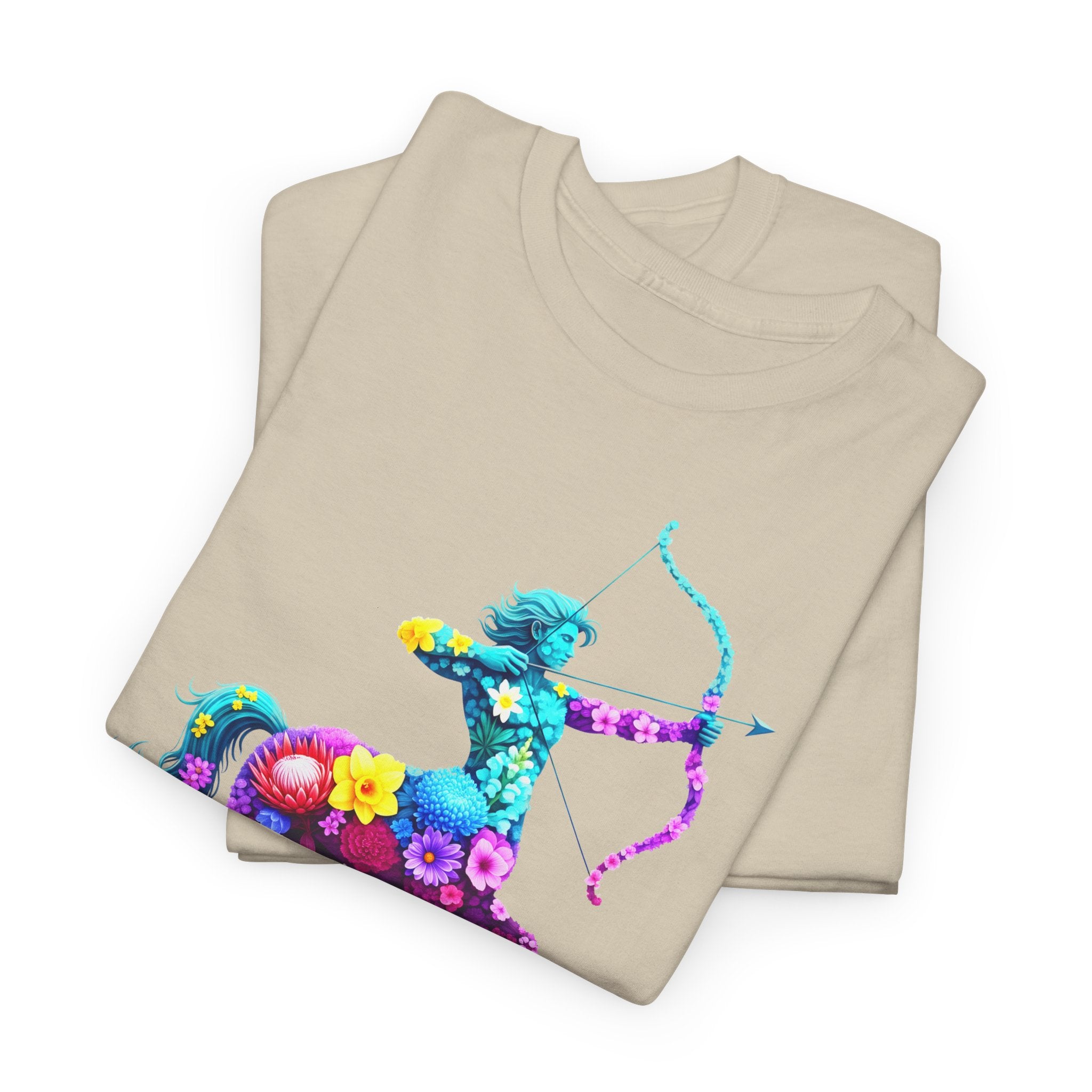 Schütze: Frontprint, Unisex T-Shirt - Florales Sternzeichen Astrologie (Sagittarius)