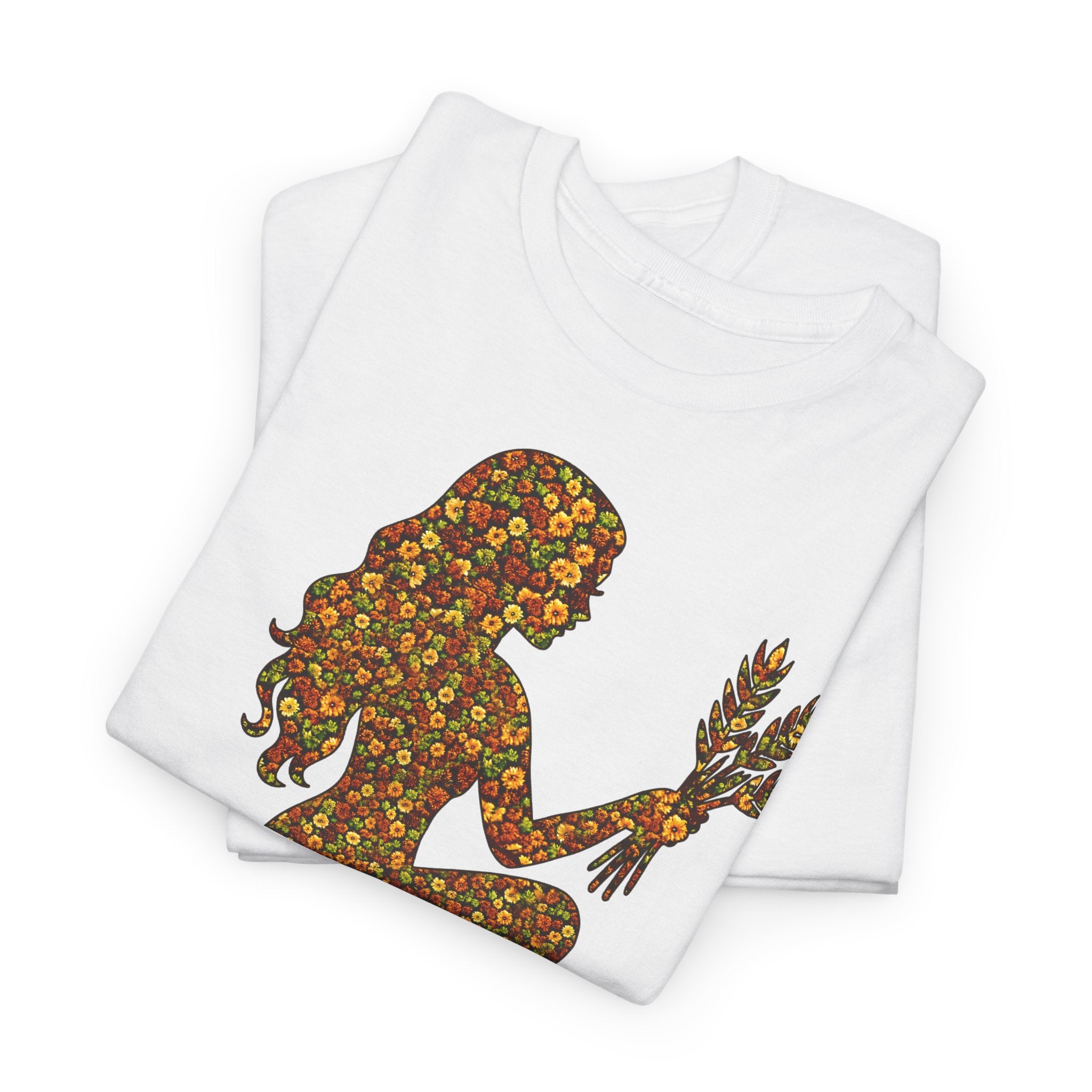 Jungfrau: Frontprint, Unisex T-Shirt - Florales Sternzeichen Astrologie (Virgo)