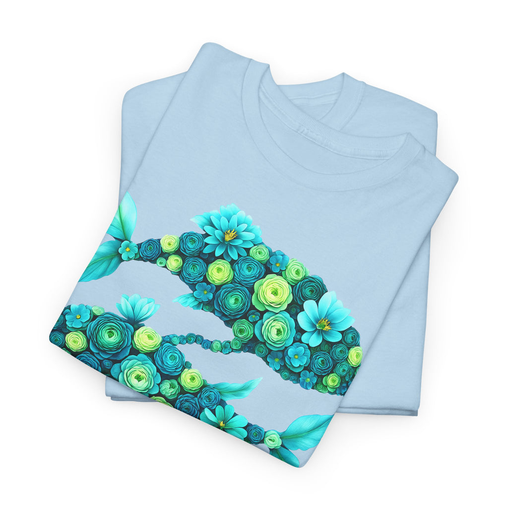 Fische: Frontprint, Unisex T-Shirt - Florales Sternzeichen Astrologie (Pisces)