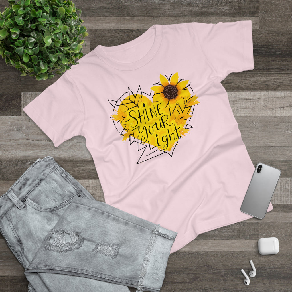 Sunflower Heart, Frontprint, Womens' T-Shirt, Shine Your Light