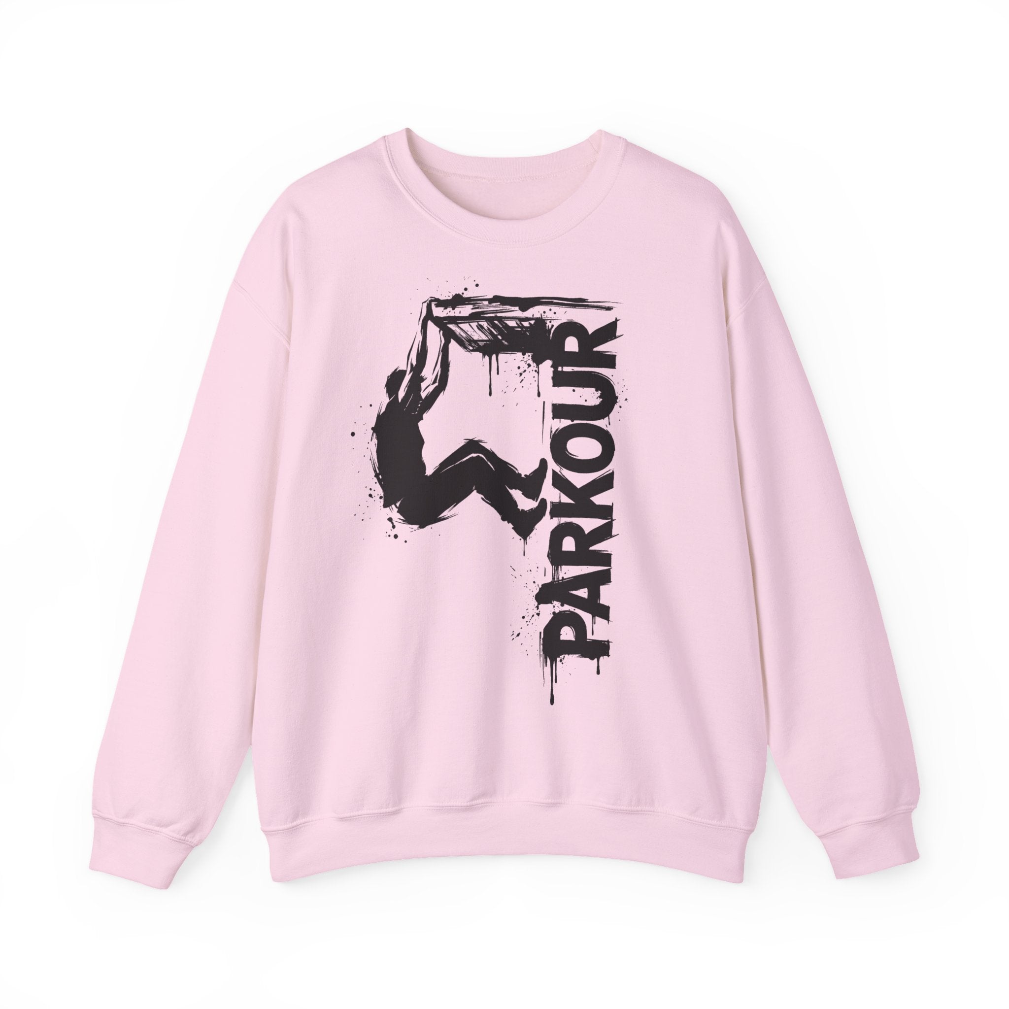 Parkour 09: Frontprint, Unisex Sweatshirt - Urban Stunt Silhouette Crewneck