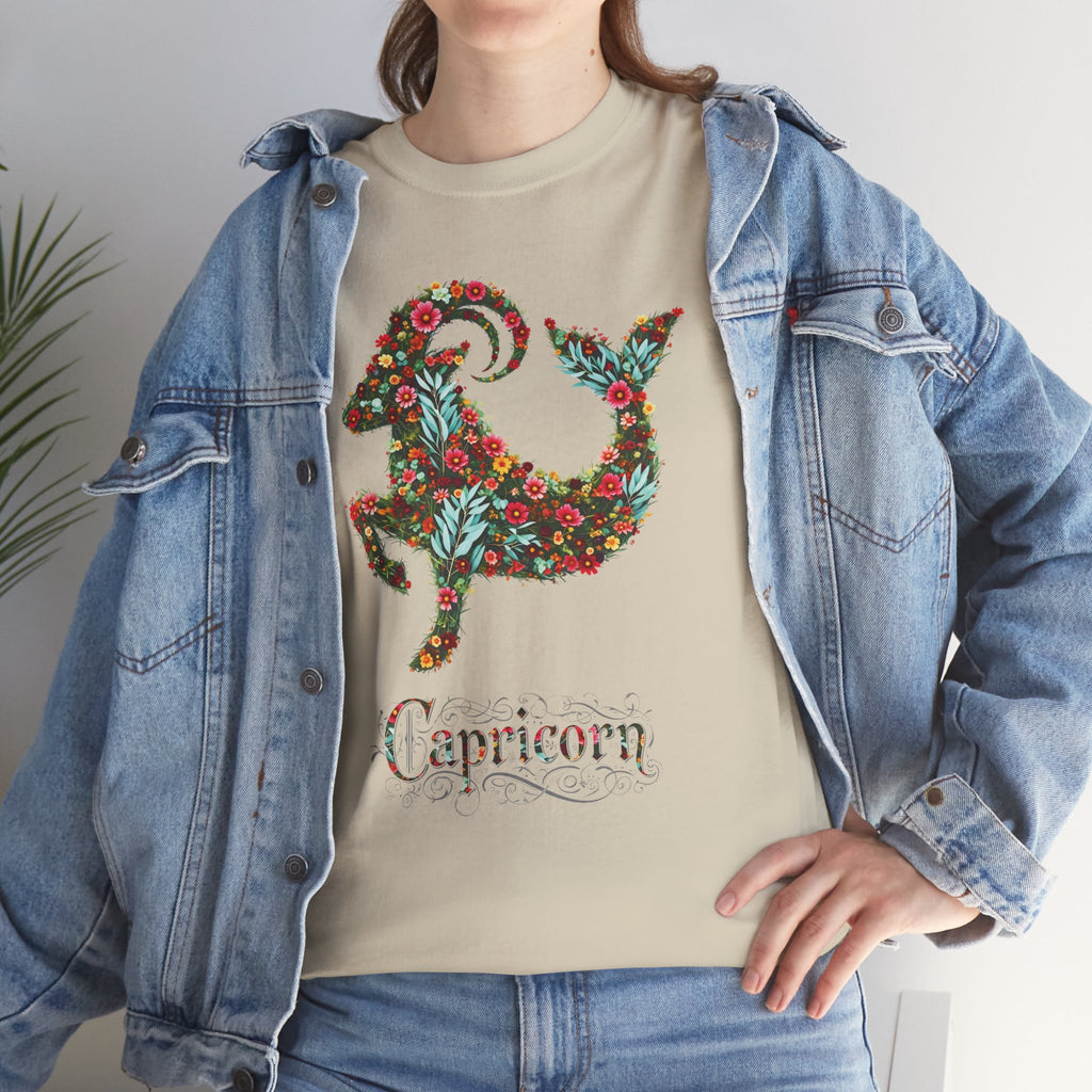Capricorn Floral Zodiac Unisex Heavy Cotton Tee, Zodiac Shirt, Astrology Apparel, Gift for December Birthdays, Personalized T-Shirt, [...]
