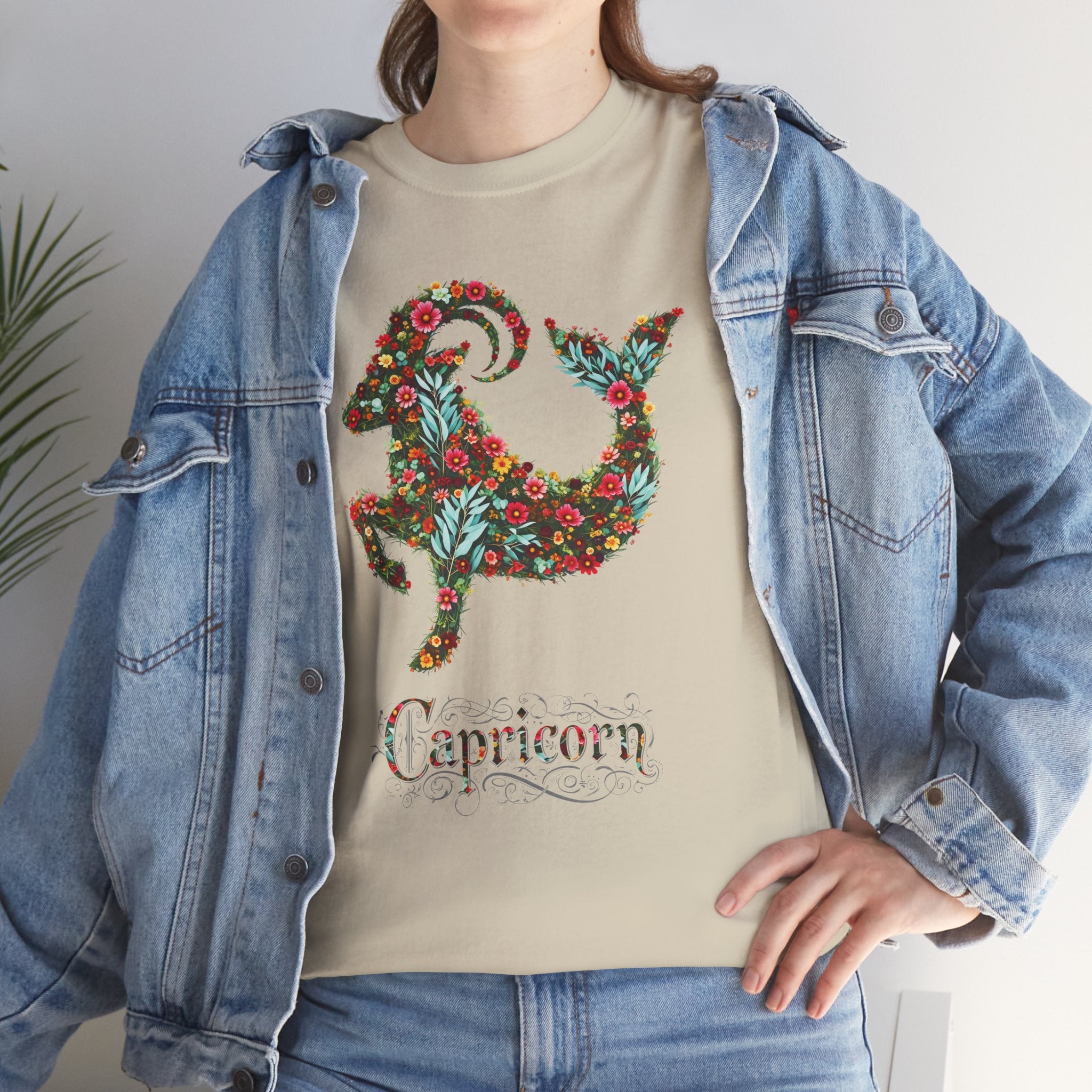 Capricorn Floral Zodiac Unisex Heavy Cotton Tee, Zodiac Shirt, Astrology Apparel, Gift for December Birthdays, Personalized T-Shirt, [...]