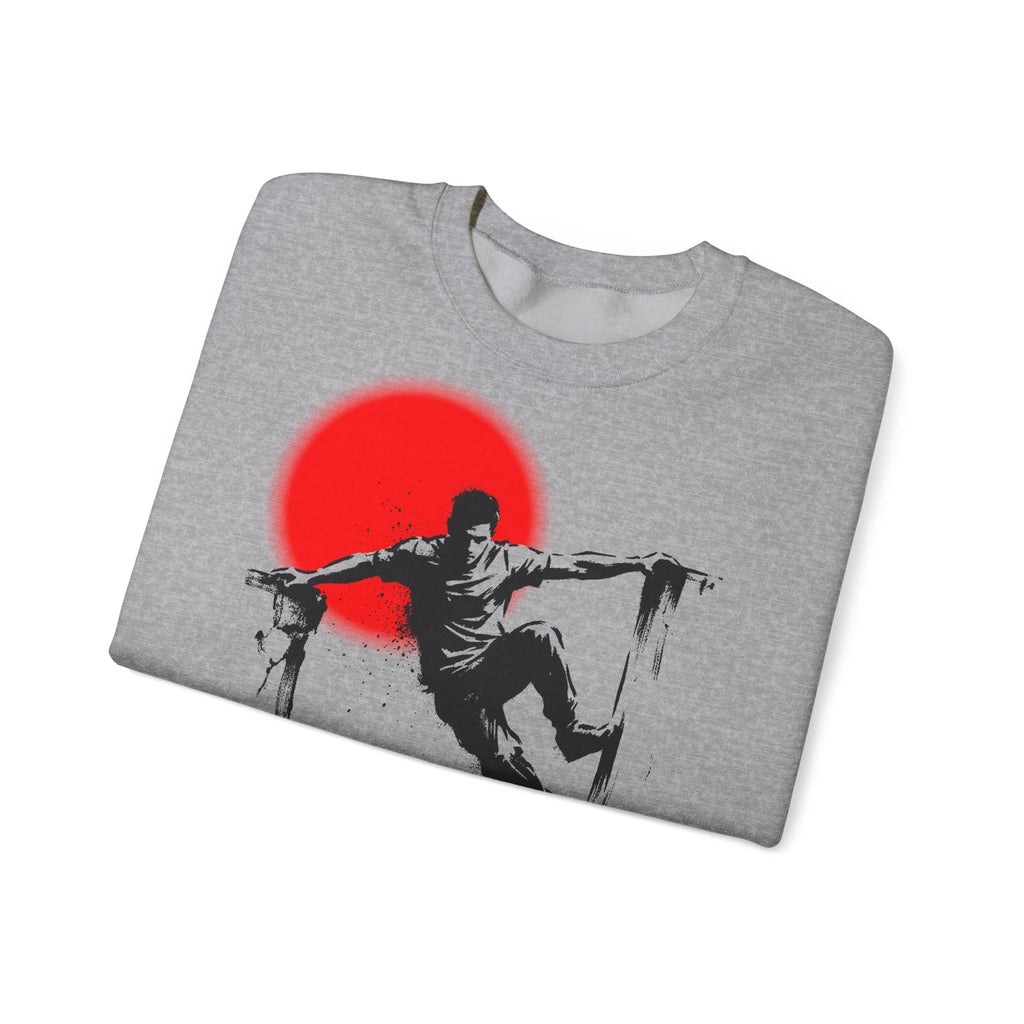 Parkour D: Front-/Backprint, Unisex Sweatshirt - Urban Stunt Silhouette Crewneck