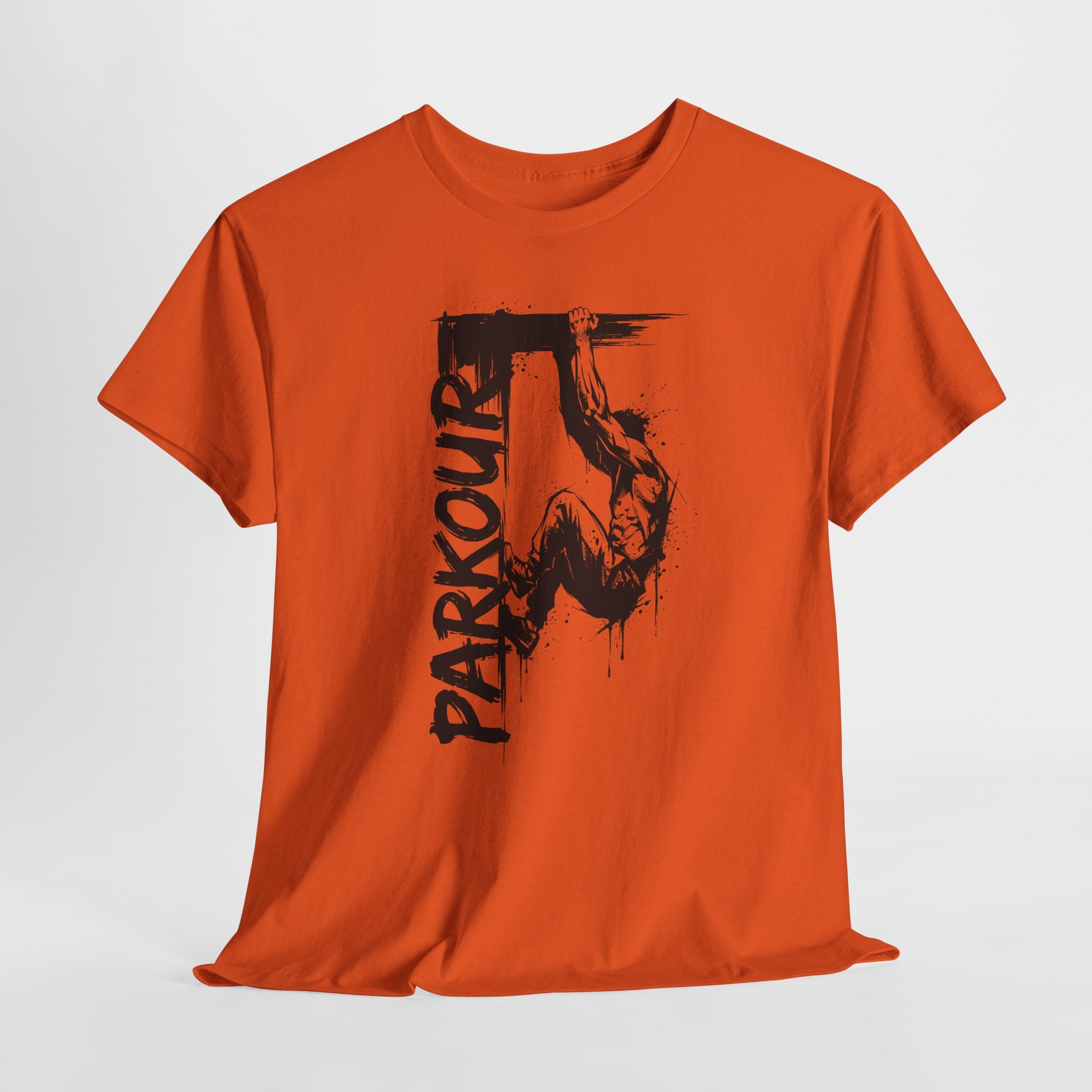 Parkour 08: Frontprint, Unisex T-Shirt - Urban Stunt Silhouette Crewneck