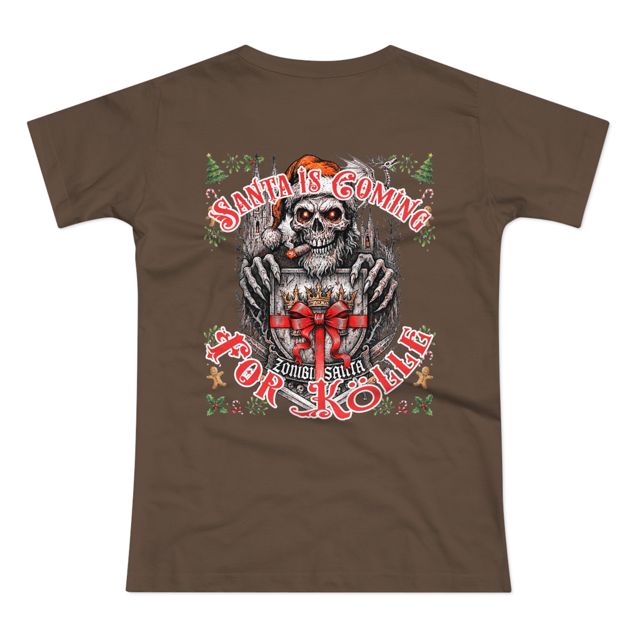 Santa Is Coming 4 Kölle: Front-/Backprint, Womens' T-Shirt