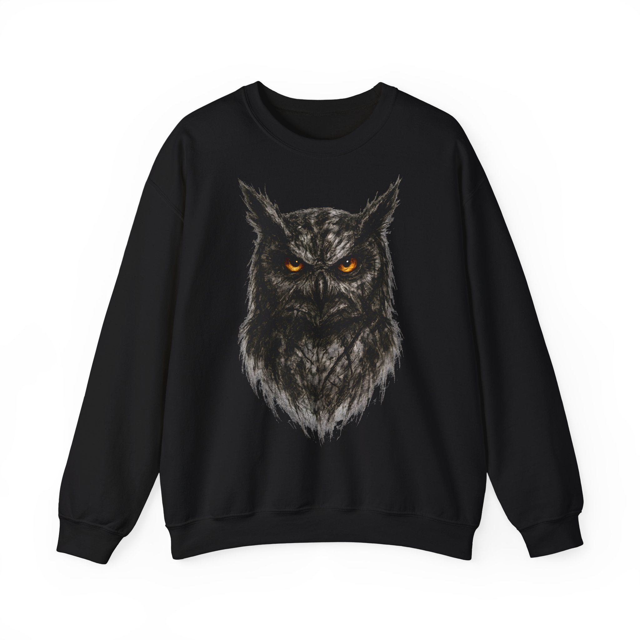 Uhu: Animals-Collection, Frontprint, Unisex Sweatshirt, Owl Graphic