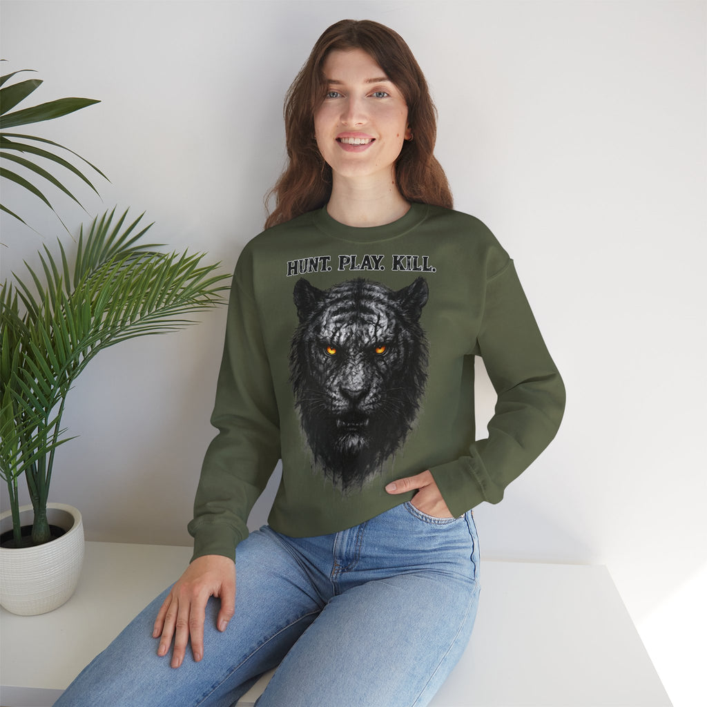Tiger - Hunt. Play. Kill: Animals-Collection, Frontprint, Unisex Sweatshirt