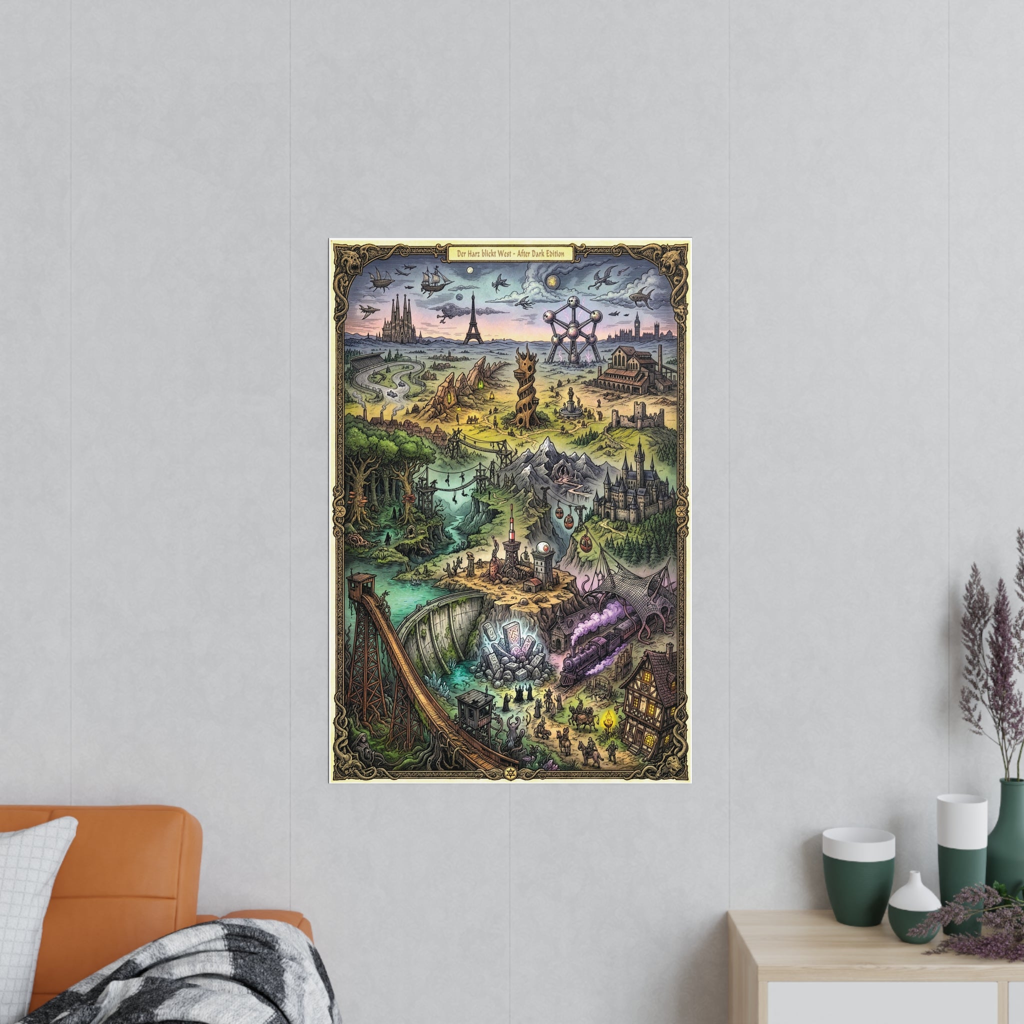 Poster 60 x 90: Brocken (After Dark Collection) - Harz blickt West