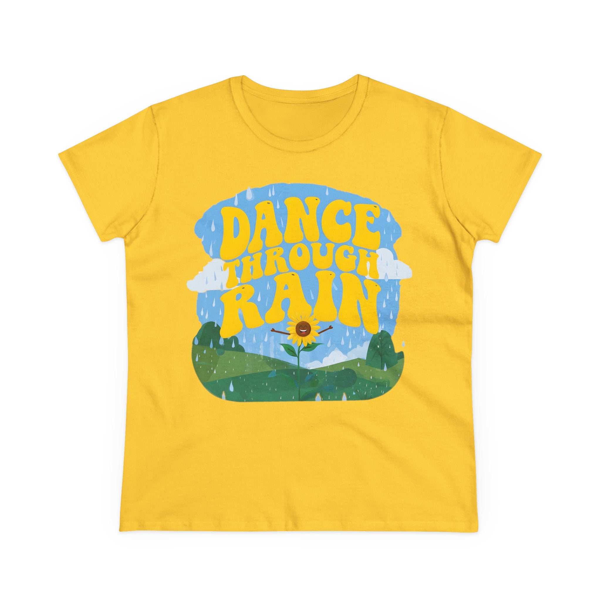 Dance through Rain - Miss Positive Vibes: Frontprint, Womens' T-Shirt