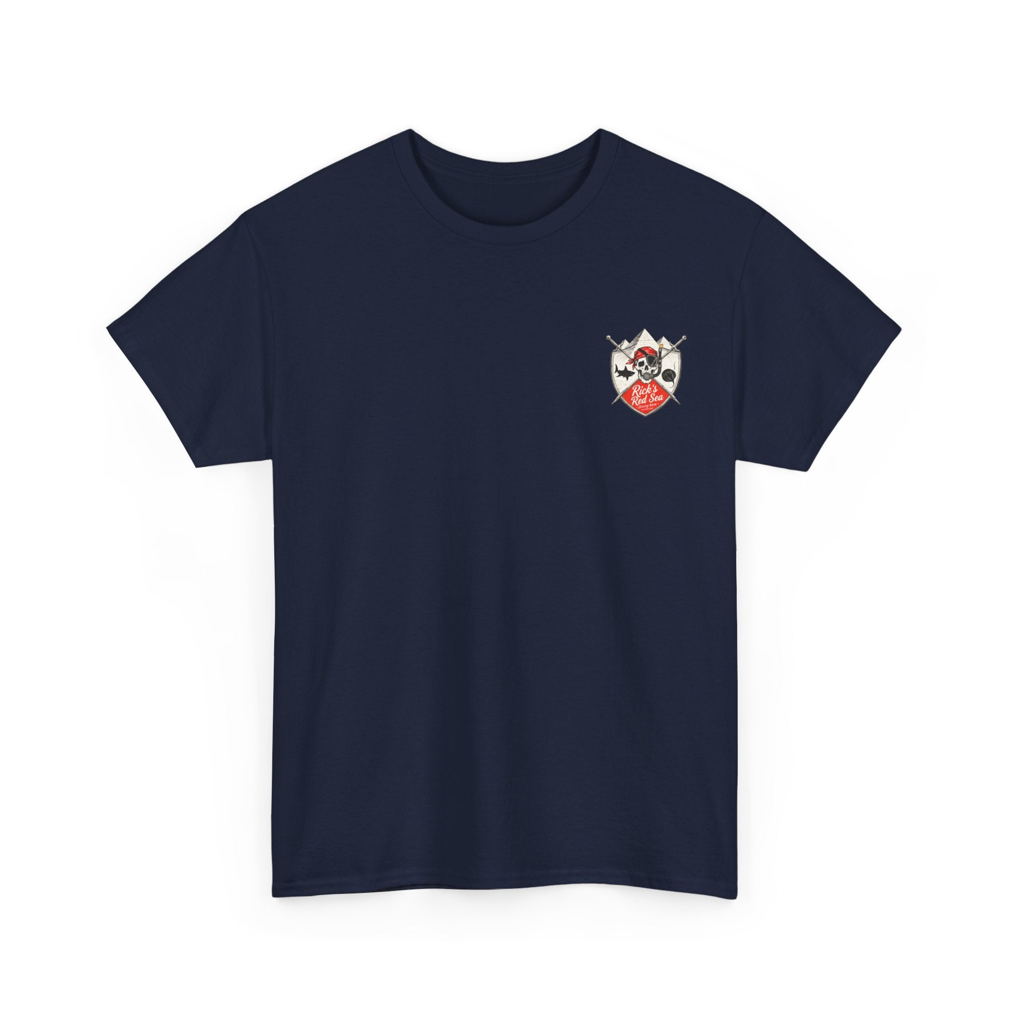 Diving Base Port Ghalib Egypt, Rick's Pirate-Themed Unisex Heavy Cotton Tee, Fun Nautical Shirt, Casual Tee for Summer, Gift for Pirate Lovers, Coastal Adventure Apparel