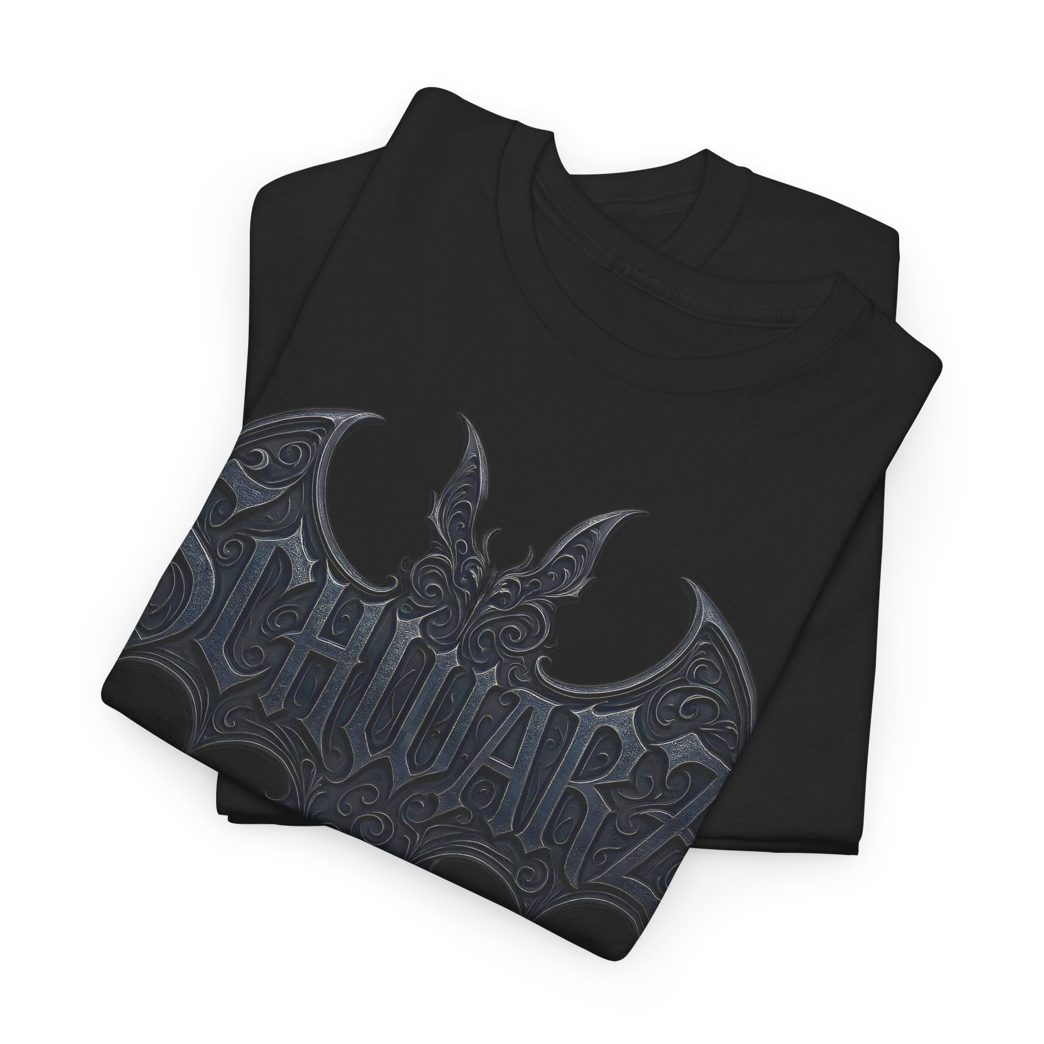 Fledermaus SCHWARZ, Frontprint. Unisex T-Shirt, Gothic Bat Logo Tee