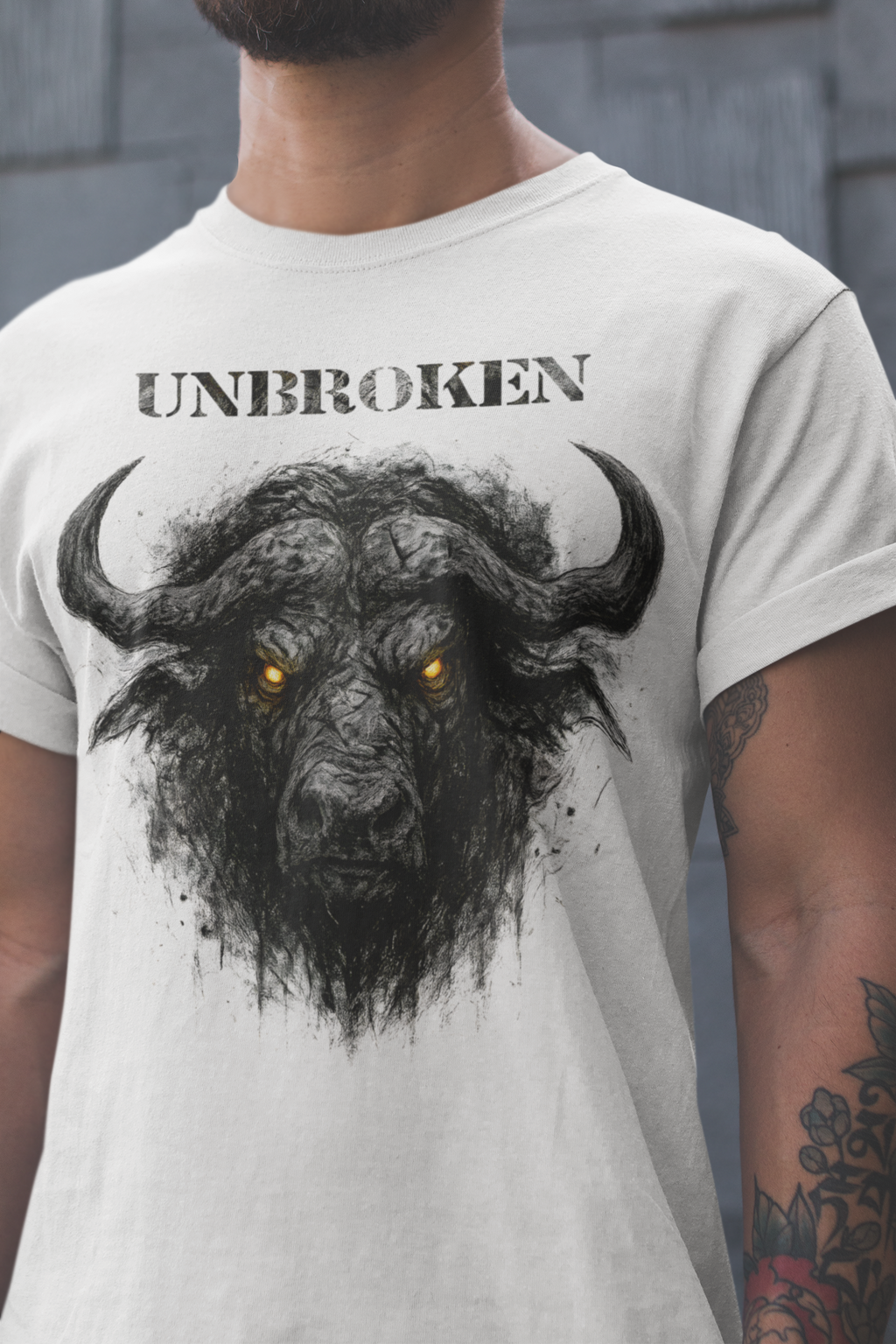 Büffel - Unbroken: Frontprint, Unisex T-Shirt - Animal-Collection