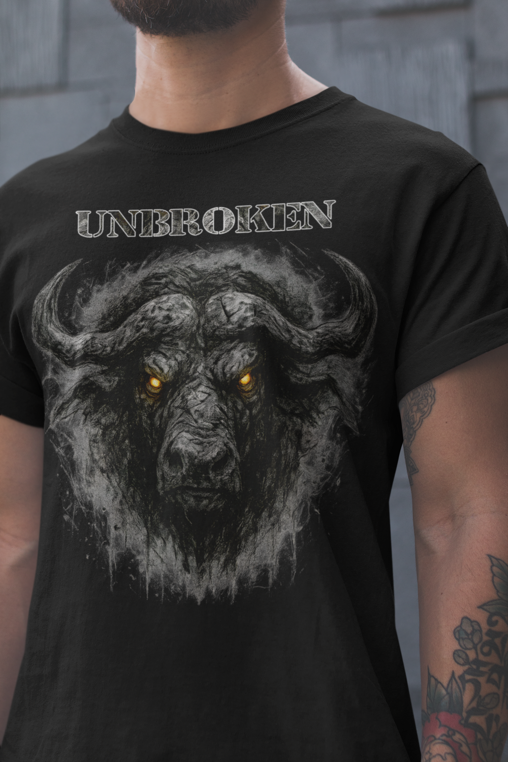 Büffel - Unbroken: Frontprint, Unisex T-Shirt - Animal-Collection